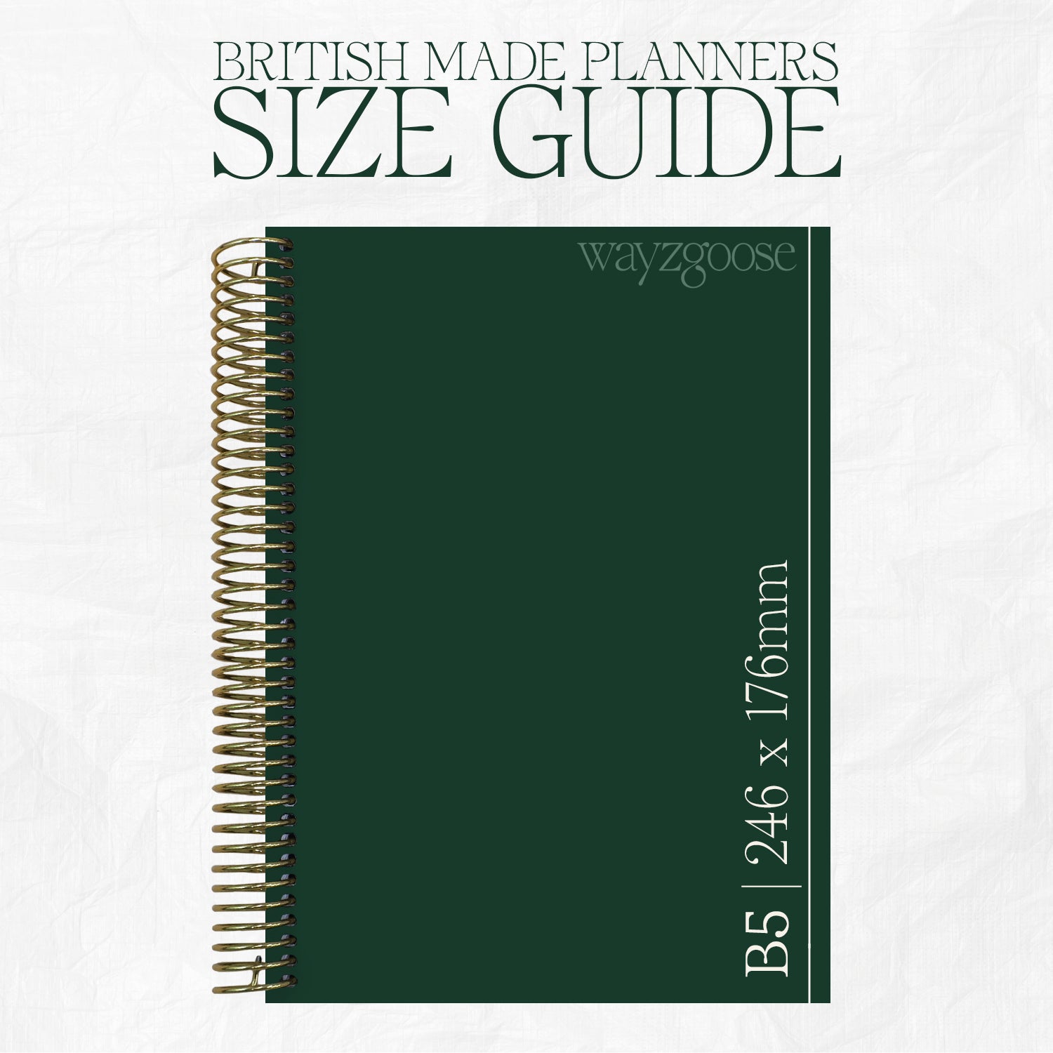 wayzgoose British Made Planners Size Guide B5 Image