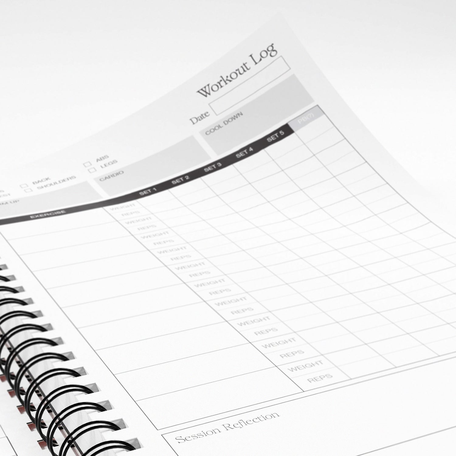 wayzgoose Workout Log Book Training Plans Open On A White Background